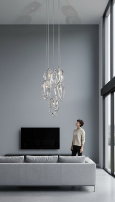 Lustre en cristal Plafonnier Lampe suspendue Lumière Elite Bohême Coquillages