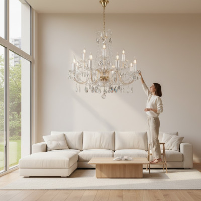 Lampe Lumière Suspendue Lustre Lampe Plafonniers Cristal de Bohème