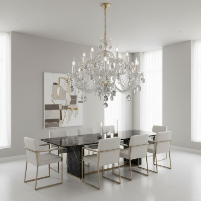 Bohemia Lustre Cristal Chandelier Lampe Luminaire Plafonnier Suspension