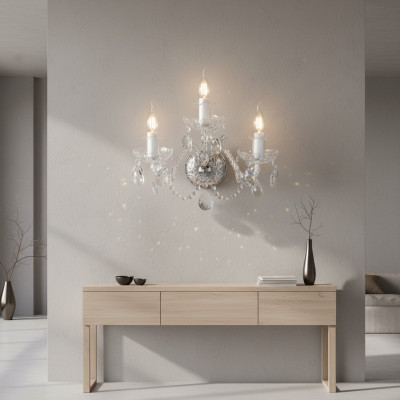Lampe murale en cristal de verre lustre éclairage séjour Elite Bohême