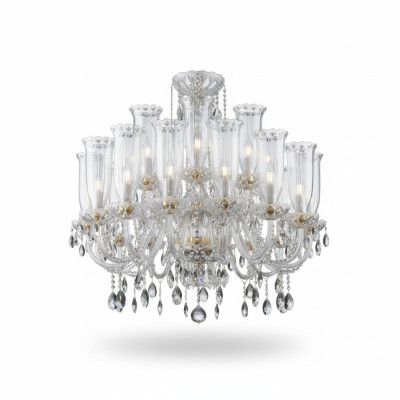 XXL Lampe 24x Lustre Palace Villa D'Este Lumières Lampe en Cristal Lustre