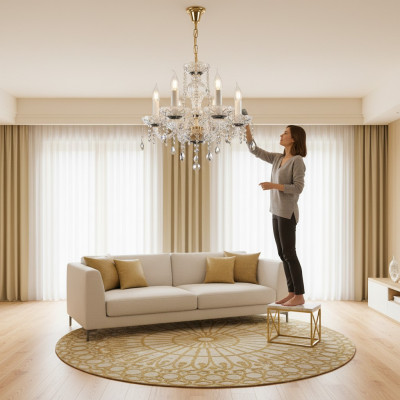 Lustre - Lampe en cristal Lustre suspendu en plafond Bohème