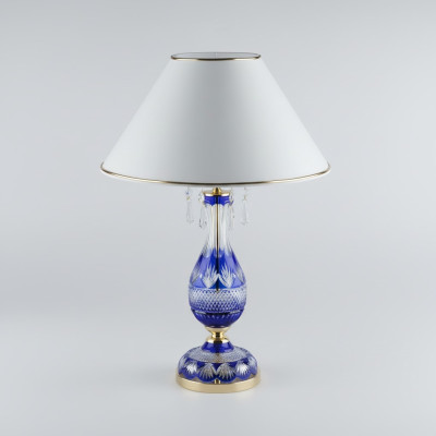 Lampe de table ancienne avec cristaux