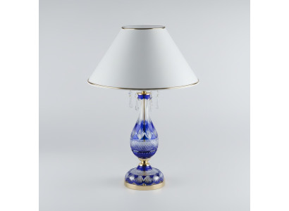 Lampe de table ancienne avec cristaux