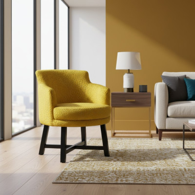 Chaises design, fauteuil Chesterfield, revêtement textile, suite de chaises, ensemble de 4 pour groupe hôtelier.