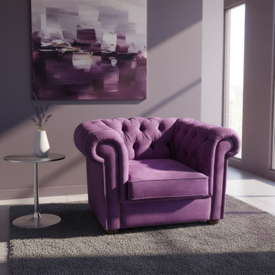 Canapé Chesterfield Fauteuil en Velours 1 Place Design Canapés Sofas