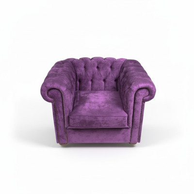 Canapé Chesterfield Fauteuil en Velours 1 Place Design Canapés Sofas