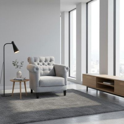 Fauteuil Club Lounge Fauteuil Designer Sofa Fauteuil 1 Place Relax TV Gris