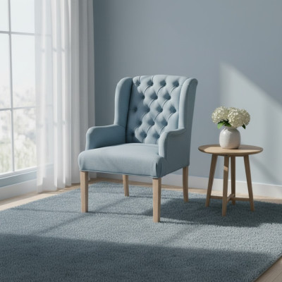 Chesterfield Salle à manger Ensemble Set 2x Fauteuil Inclinable Tapisserie