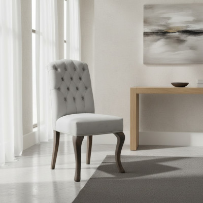 Conception des chaises Chesterfield grises en tissu - ensemble de 2 pour hôtel ou groupe.