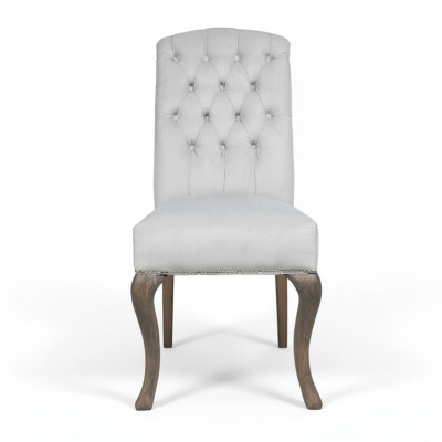 Conception des chaises Chesterfield grises en tissu - ensemble de 2 pour hôtel ou groupe.