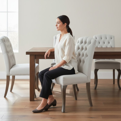 Chesterfield x4 chaises rembourrées ensemble de designer chaises textiles ensemble luxueux de 4