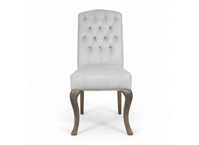 Canapé Chesterfield gris avec 6 fauteuils, pieds en bois design, ensemble luxueux de 6