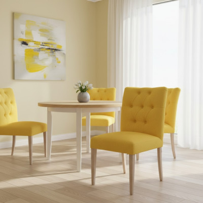 Chaises jaunes de designer, ensemble de chaises de suite de Chesterfield pour hôtel, ensemble de 4.