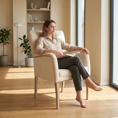 fauteuil inclinable d'une place à revêtement chesterfield blanc moderne en tissu de salle à manger