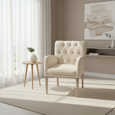 fauteuil inclinable d'une place à revêtement chesterfield blanc moderne en tissu de salle à manger