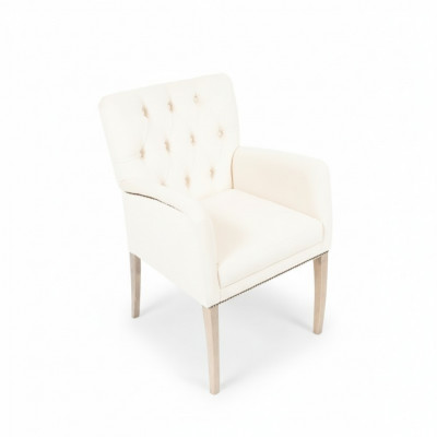 Siège Chesterfield blanc - Groupe de chaises de salle à manger x4 Fauteuils Inclinables