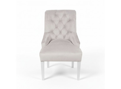 Chaises Chesterfield grises avec heurtoir. Revêtement en tissu de design noble. Ensemble de chaises d'hôtel x6.