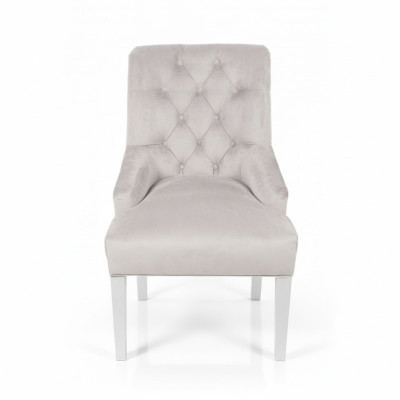 Chaises Chesterfield grises design, chaises rembourrées, ensemble de chaises textiles x10 d'une place