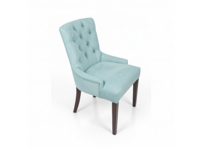 Ensemble de 4 chaises Chesterfield rembourrées de designer HellBlue
