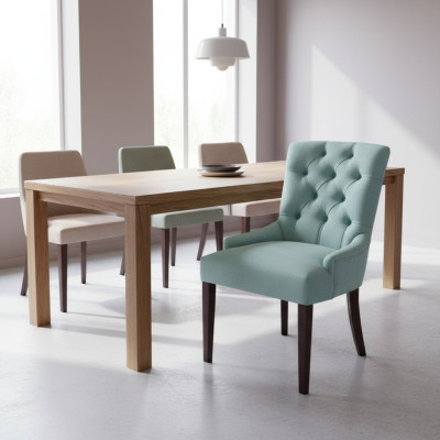 Ensemble de chaises Chesterfield HellBlue moderne pour salle à manger, ensemble de 8 chaises de salle à manger.