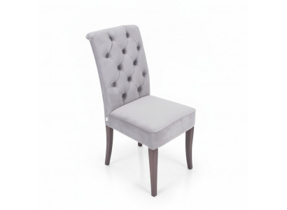 chaise Chesterfield grise exclusive Luxueuse chaise de salle à manger de designer pour une seule personne
