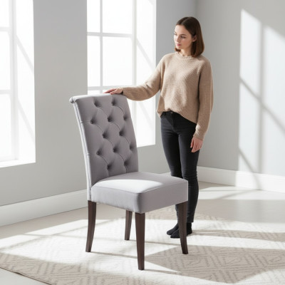 Chaises Chesterfield Design Suite d'hôtel Rembourrage en textile Groupe 2x Ensemble
