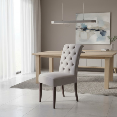 Ensemble de quatre chaises design de groupe de fauteuils Chesterfield gris