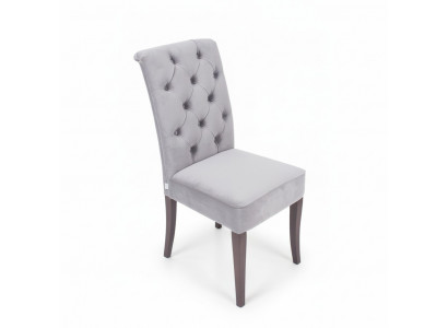 Ensemble de quatre chaises design de groupe de fauteuils Chesterfield gris