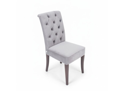 Ensemble de quatre chaises design de groupe de fauteuils Chesterfield gris