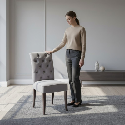 Chesterfield chaises Designer Ensemble Groupe Chaises de salle à manger x8 Fauteuils inclinables