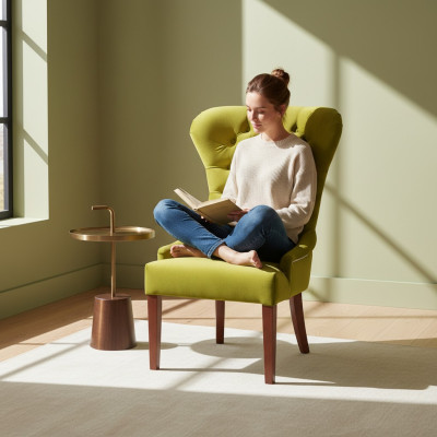 Chaise Chesterfield classique vert fauteuil Tissu fauteuil accoudoirs tissu fauteuils textiles
