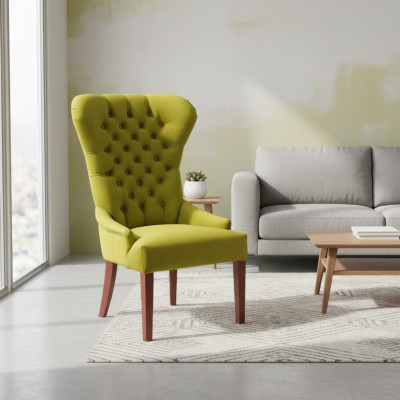 Chaise Chesterfield classique vert fauteuil Tissu fauteuil accoudoirs tissu fauteuils textiles