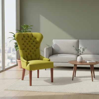 Royal Green Chesterfield Fauteuils Ameublement Hôtel Chaises Rembourrées Ensemble de 6 places