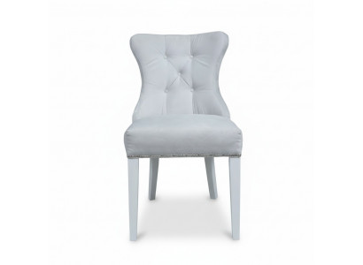 Chaise Chesterfield rembourrée gris, designer Einitzer Fauteuils de salle à manger.