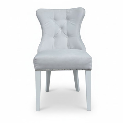 Designer Grey x2 Fauteuils Chesterfield Hôtel Suite Revêtement x2 Ensemble