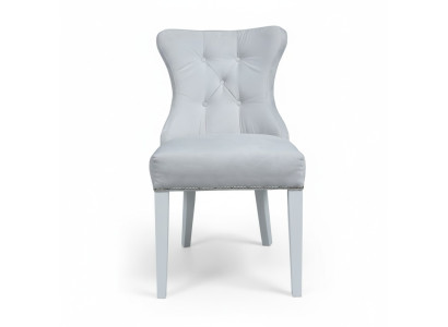 Chaises de designer grises Chesterfield, design de fauteuils rembourrés - ensemble de 4.