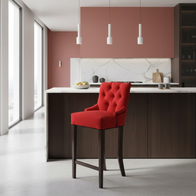 Tabouret de bar Ensemble de chaises de l'hôtel Chesterfield Chaise Suite Revêtement textile Groupe 6xSet