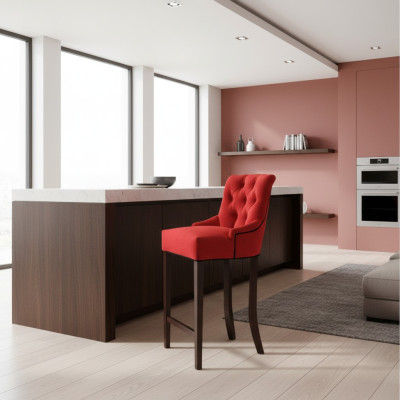Tabouret de bar rouge, chaises Chesterfield, chaises de suite d'hôtel, groupe de 10 pièces d'ameublement textile