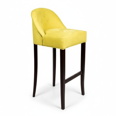 Tabouret de bar Chesterfield jaune moderne, siège unique, meuble de salon de luxe.