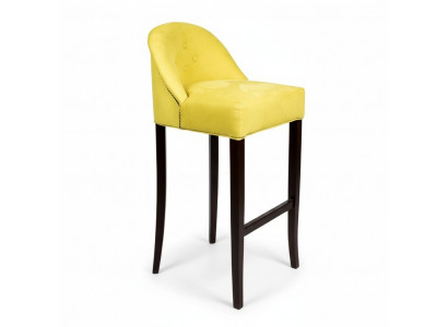 Tabouret de bar Chesterfield jaune moderne, siège unique, meuble de salon de luxe.