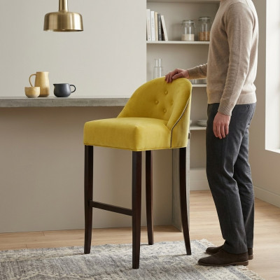 Tabouret de bar Chaise de bar Lot de 2 chaises de bar design Tabouret de bar Chaises de comptoir en tissu