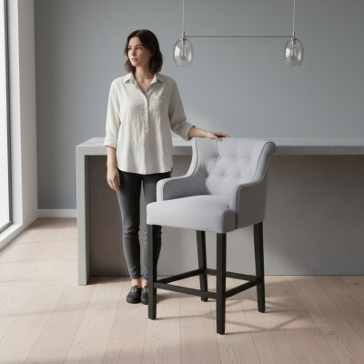 Ensemble de salle à manger Chesterfield Suite, groupe de chaises 6x, fauteuil à accoudoirs Lehn.