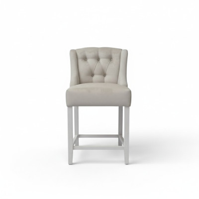 Tabouret de bar Chesterfield gris clair designer siège luxueux fauteuil une place.