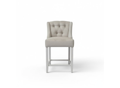 Tabouret de bar Chesterfield gris clair designer siège luxueux fauteuil une place.