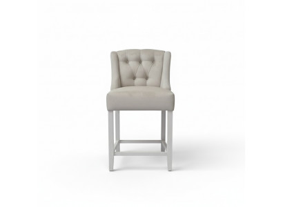 Tabouret de bar Chesterfield gris clair designer siège luxueux fauteuil une place.
