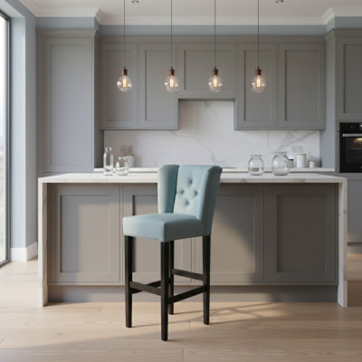 Tabouret de bar, ensemble de 6 chaises de bar en tissu, chaises de bar design, tabouret de bar chaises en velours