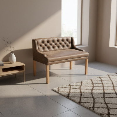 Tabouret Chesterfield Sièges Textiles Bancs Tissu Restaurant Boutique de Tissus Canapé en Cuir