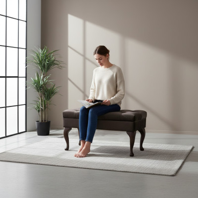 Tabouret, chaise longue, repose-pieds, tabouret d'appoint, ottoman, banc, siège Chesterfield.