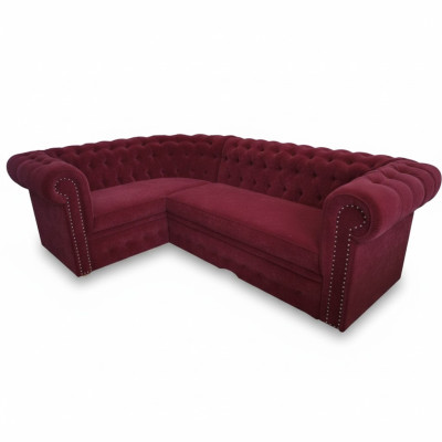 Sofa d'angle Chesterfield Canapé d'angle Suite d'angle en velours Sièges Canapés d'angle